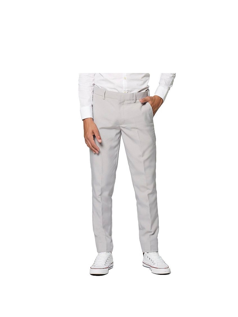 Light Gray Boys Three-Piece Suit with Tie - Picture 4 of 4